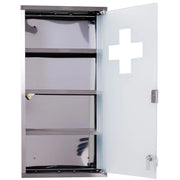 CASSETTA PORTA MEDICINALI CON 4 RIPIANI IN ACCIAIO  30X12X60 CM BIANCA