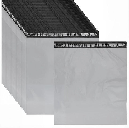 100 grandi borse di spedizione autoadesive - 44,5 x 50 cm borse di spedizione grigie per inviare abbigliamento - utilizzo in pacchi - spedizione - consegna - minimalismo - grigio