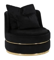 Poltrona Paris Space Nero/Gold cm Ø 84X72