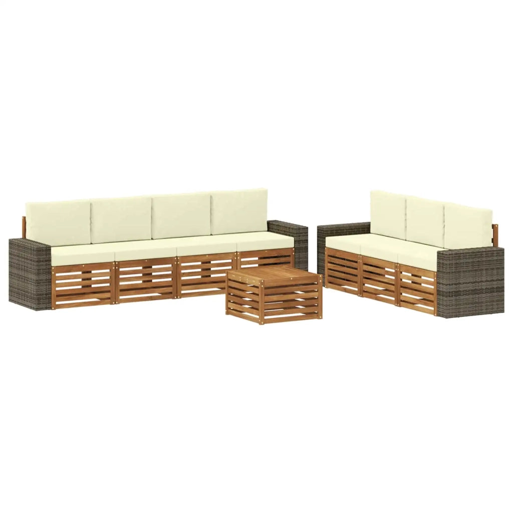 Set divani con cuscino 8 pcs Legno di Acacia Massello 3384126
