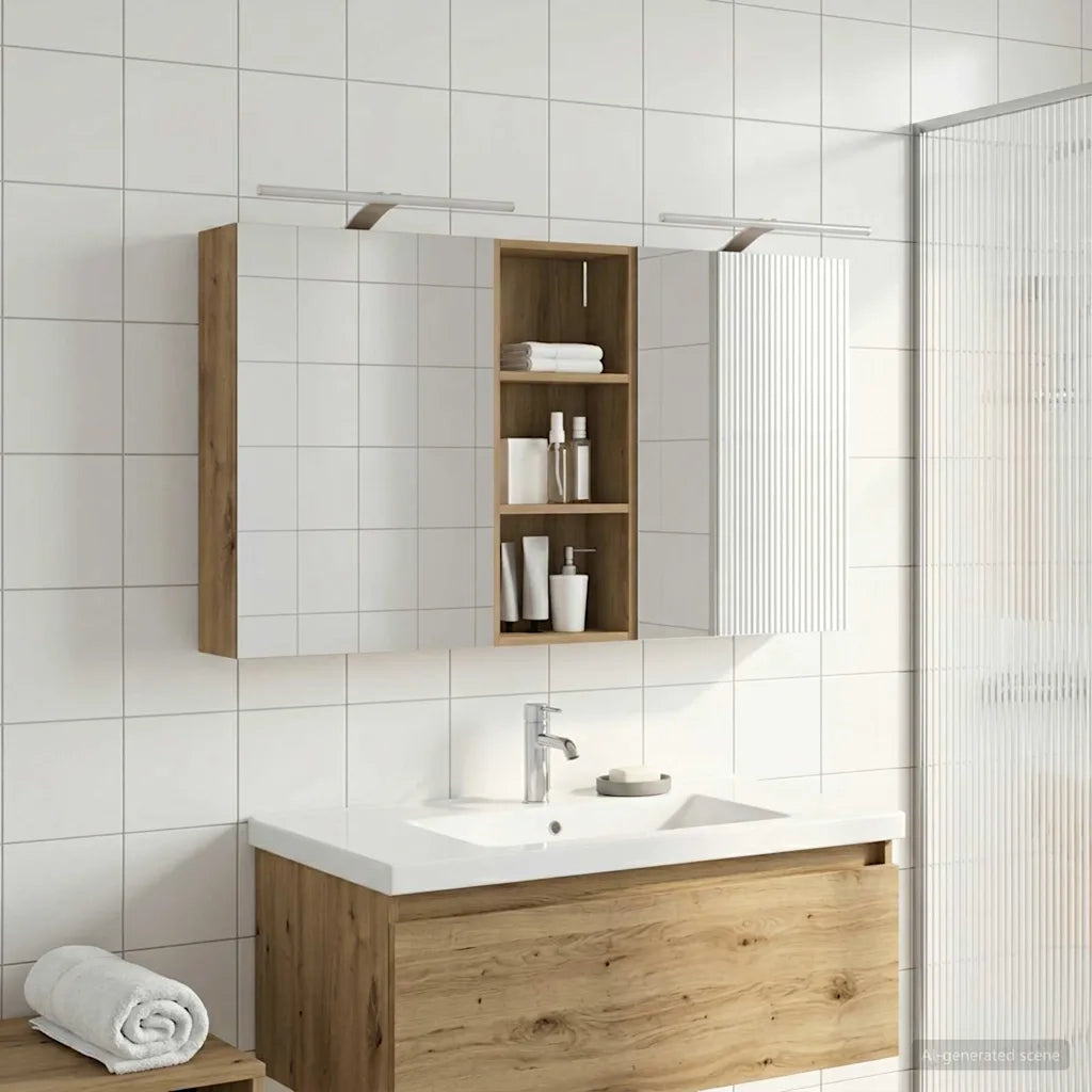 Set di Armadi da Bagno con lo scaffale 3 pcs 130 x 14,5 x 70 cm 3403775