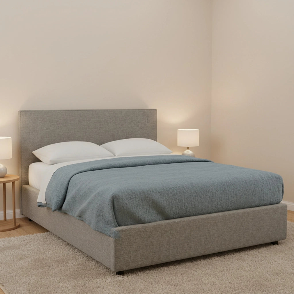 Worthing, Letto Matrimoniale Sfoderabile Made in Italy, Grigio Cenere