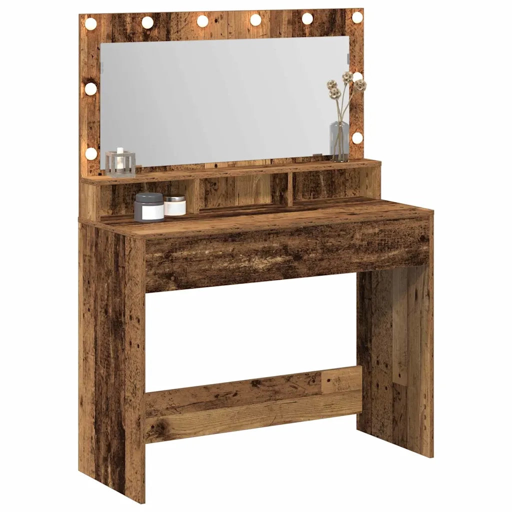 Tavolo da Trucco con specchio-Tavolo da Vanit¨¤ Legno vecchio 100 x 41 x 135 cm