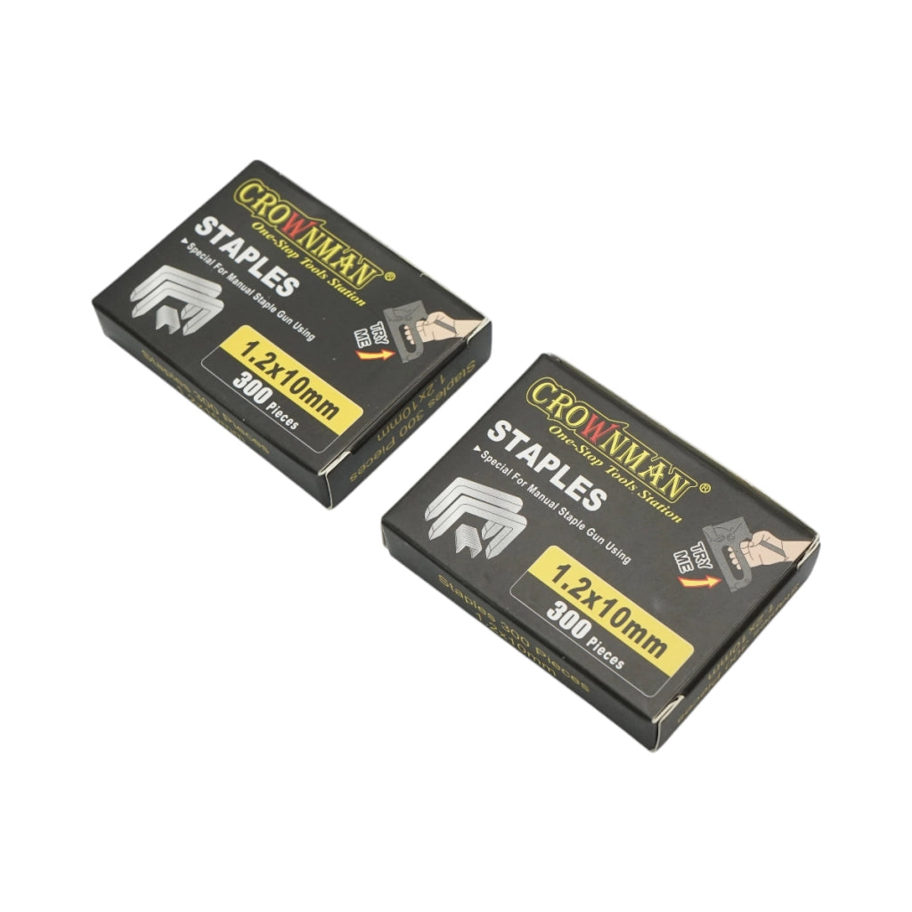 Cucitrice professionale per tappezzeria, punti metallici da 4-14 mm, set da 600 punti metallici da 1,2x10 mm inclusi, marca Crownman.
