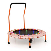Trampolino per bambini 92 x 92 cm con maniglia rimovibile luci e dispositivi di sicurezza rinforzati plastica arancione 20_0017264