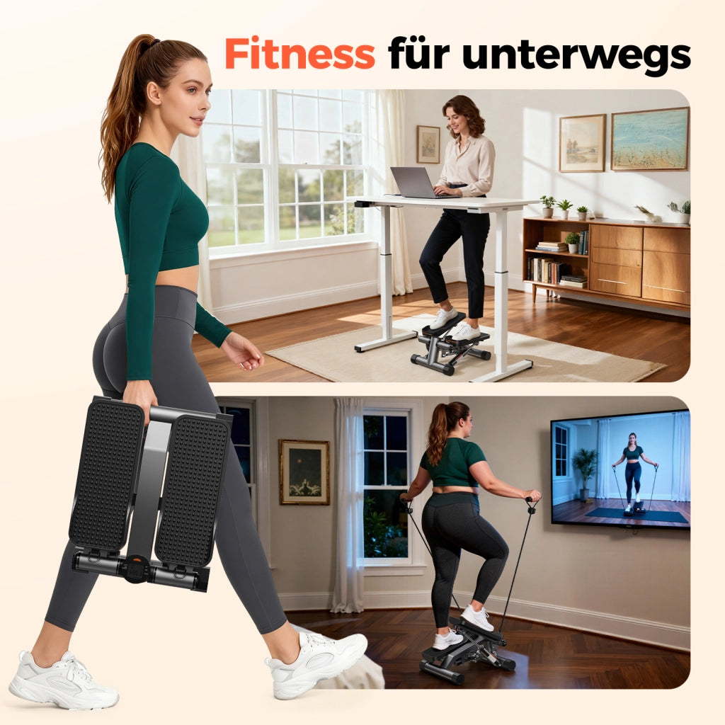 Scala stepper per esercizi a casa - zephmum - con corde di potenza per allenamento gambe braccia glutei