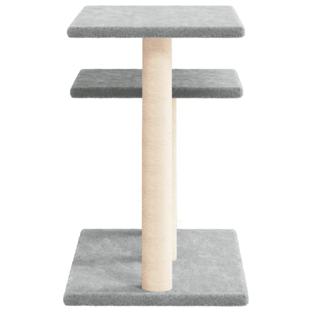 Pali Tiragraffi per Gatti con Piattaforme Grigio Chiaro 62,5 cm 172047