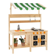 Cucina da gioco per esterni con lavello removibile 88 x 39 x 117 cm 4 fornelli atmosfera accogliente in legno naturale 20_0011598