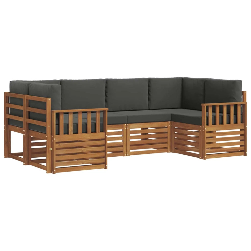 Set divano sezionale con cuscino 6 pcs Naturale e Antracite 3375362
