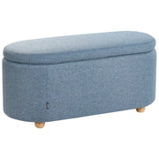 Panca contenitore in tessuto blu con finitura idrorepellente Pouf imbottito con contenitore Seduta per corridoio