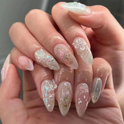 Nageli Acquisto in Bambù - 24 Stuks - Forma di Mandorla - Con Appigli - Design Elegante - Kunststof - Sicuro e affidabile - Finte Unghie