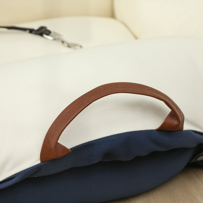 Seggiolino Auto per Cani Piccoli con Guinzaglio di Sicurezza Sfoderabile e Lavabile in Cotone e PP Blu