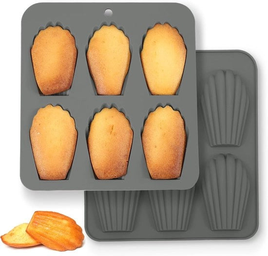 Forme di silicone per torte - Coquille forma per torte - 2 pezzi - Grigio - Antiforatura