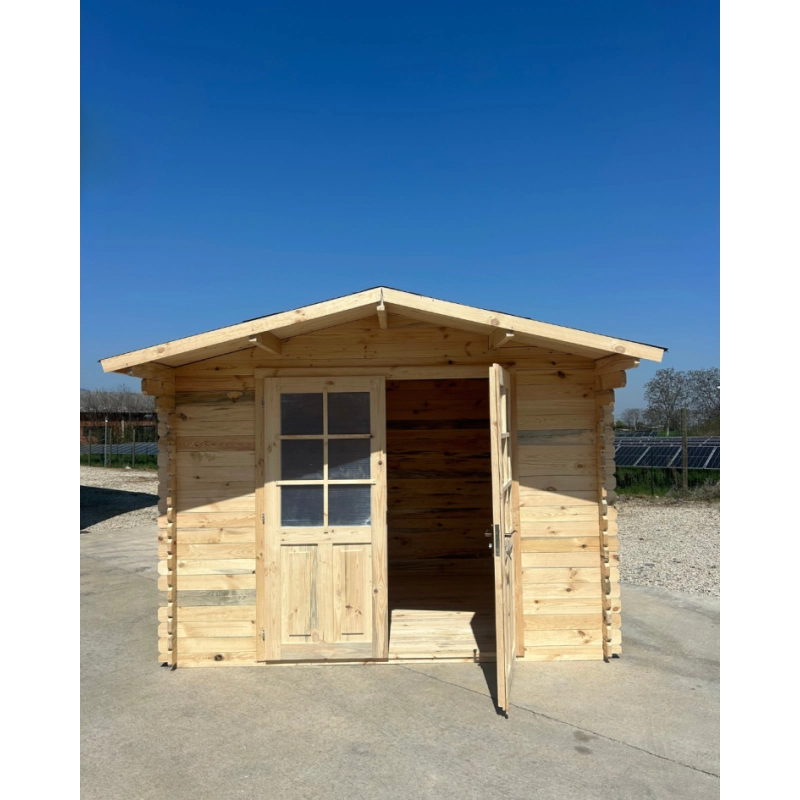 Casetta in Legno da Giardino per Esterni, Sistema Block House, Doghe Spessore 28mm - articolo BLOCK3x3/28DP - 110014