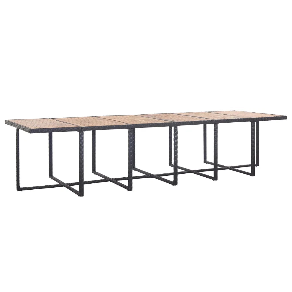Set da Pranzo da Giardino 17 pz con Cuscini in Polyrattan Nero 46432