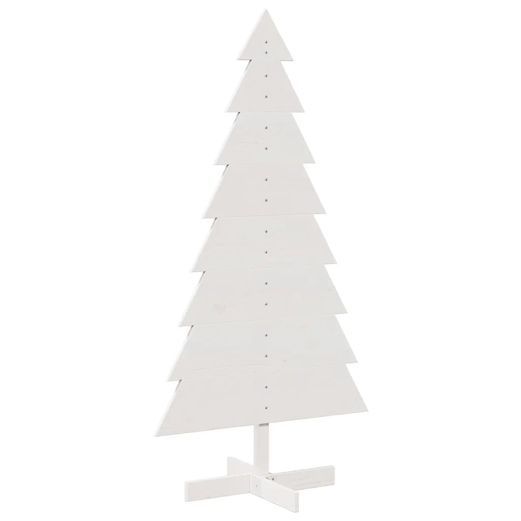 Albero di Natale Decorativo Bianco 150 cm in Legno di Pino 858193