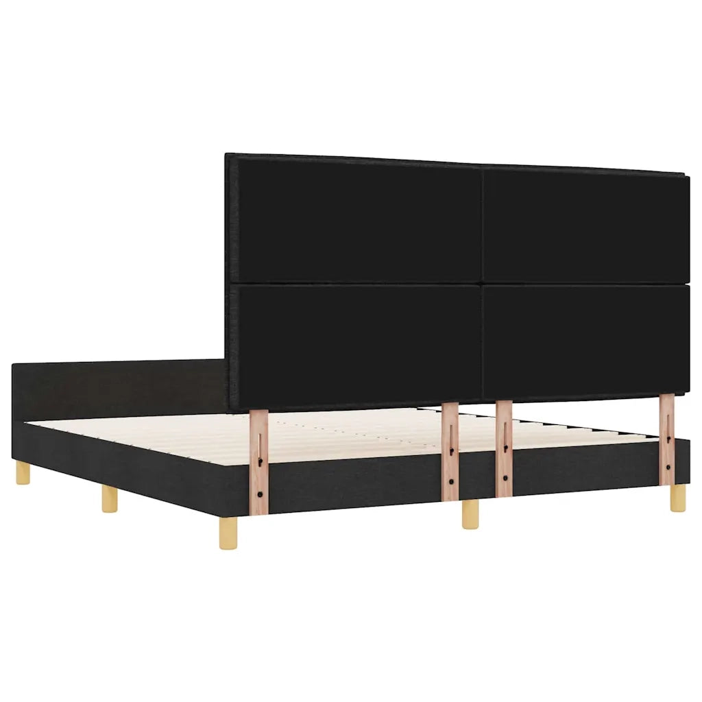 Struttura del letto con testiera-Giroletto Nero 180 x 200 cm Tessuto 204523
