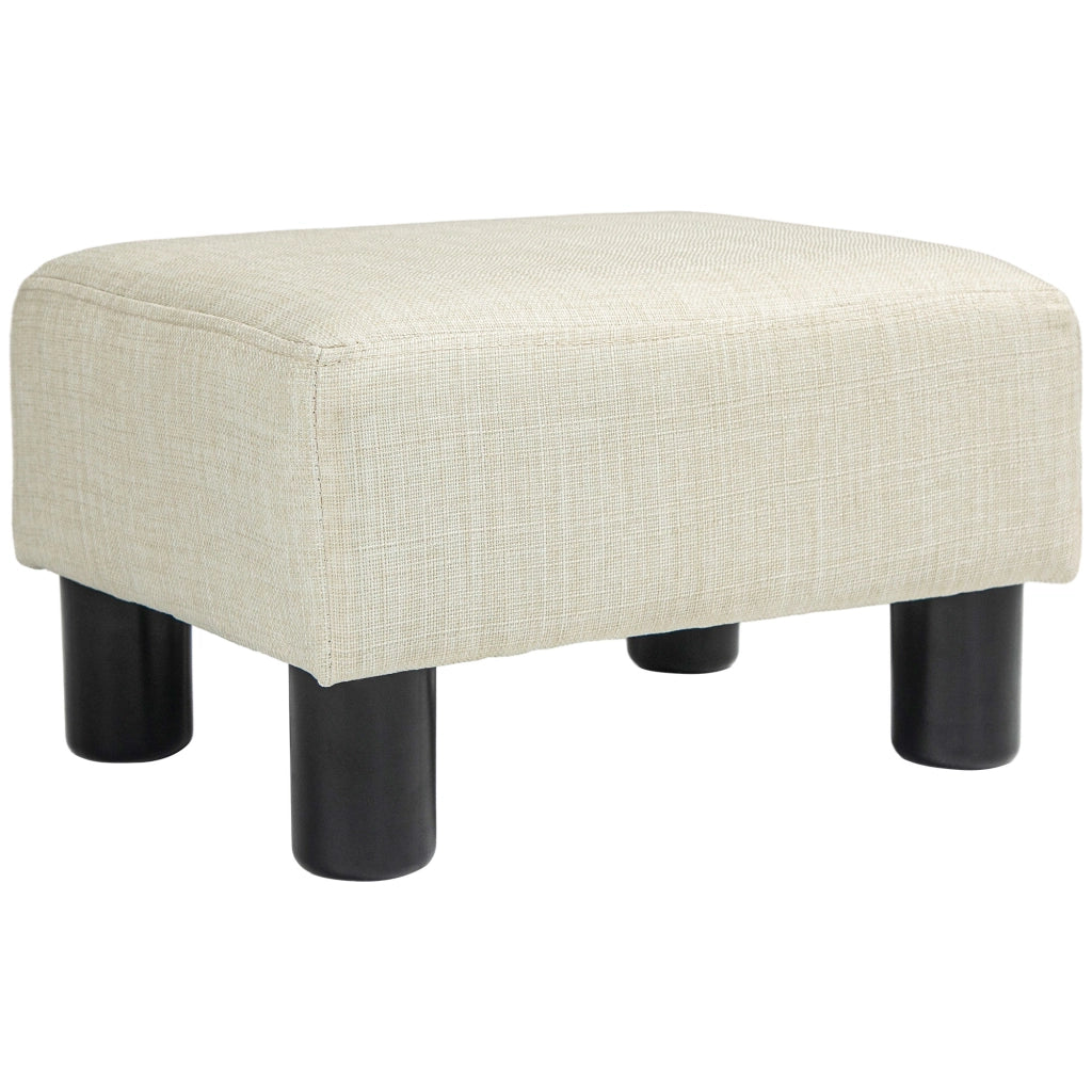 Pouf ¨C zephmum ¨C beige tessuto lino 40x30x24 cm