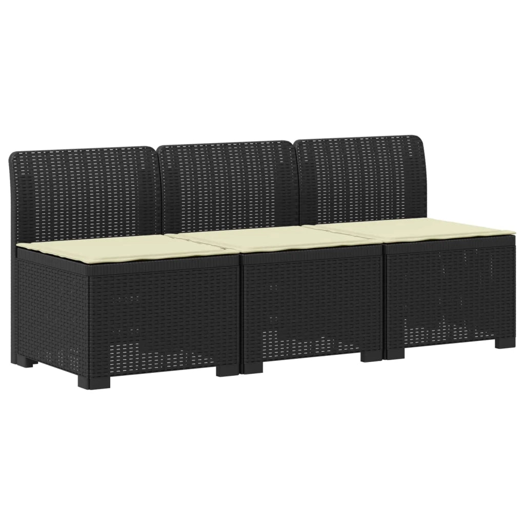 Divano da giardino 3 posti con cuscini in look rattan PP 8011960