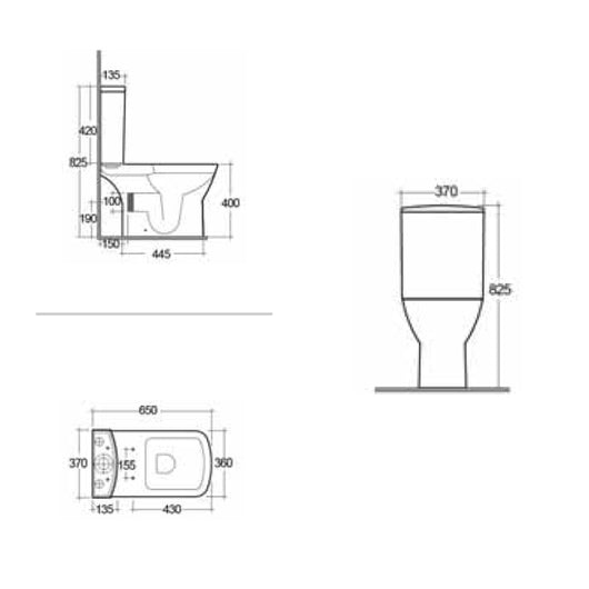 Vaso monoblocco serie summit scarico multi