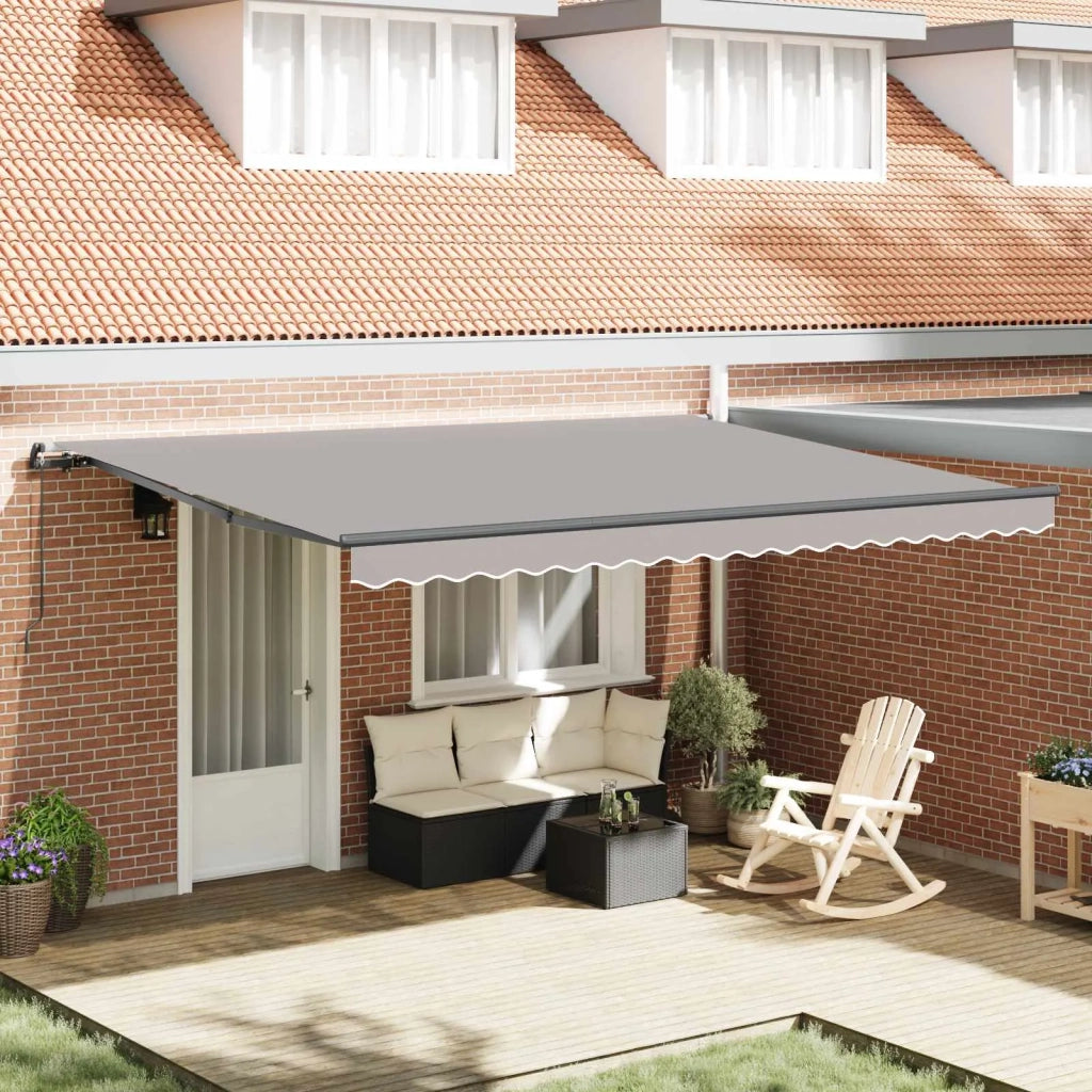 Tenda retrattile-Tenda parasole per balcone Grigio chiaro 450 ¡Á 300 cm