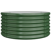 Fioriera rialzata per piante e fiori terrazza giardino acciaio verniciato a polvere 80 x 80 x 36 cm verde 02_0038577