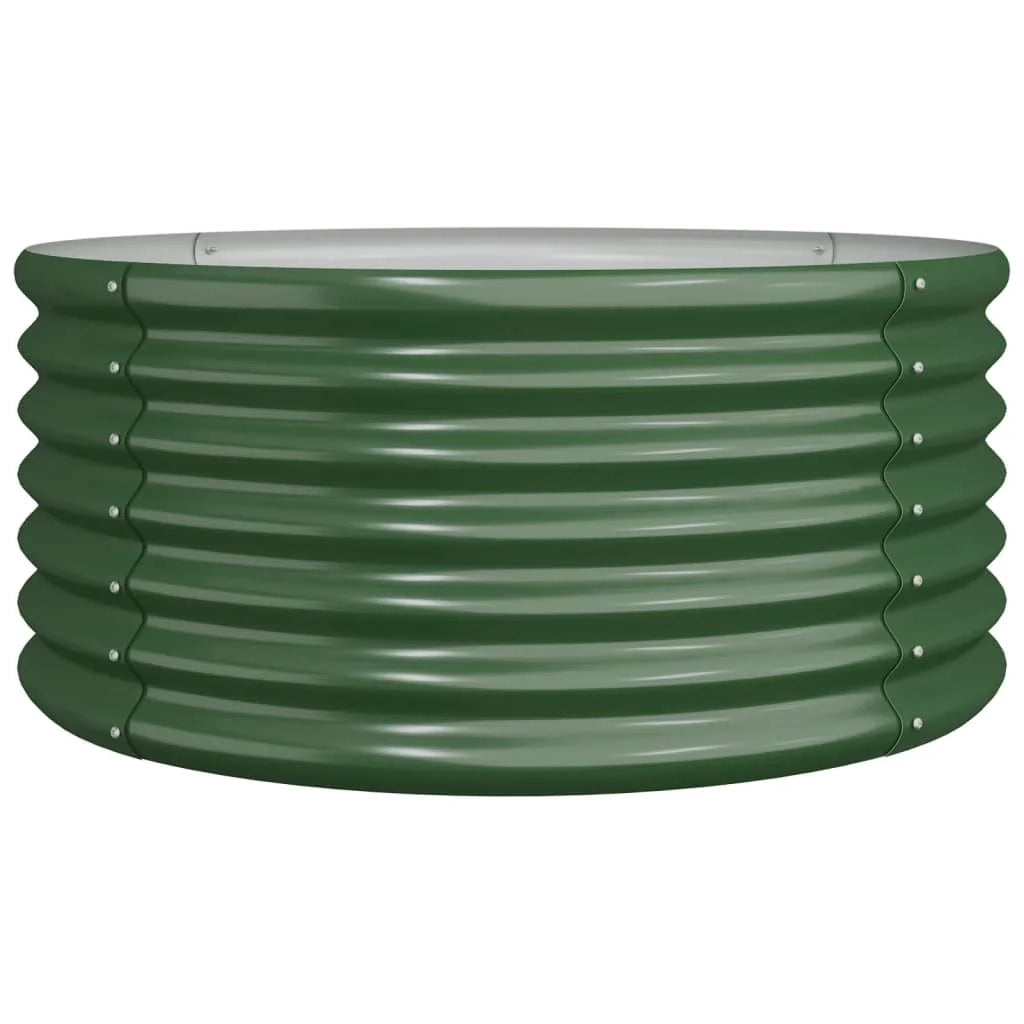 Fioriera rialzata per piante e fiori terrazza giardino acciaio verniciato a polvere 80 x 80 x 36 cm verde 02_0038577