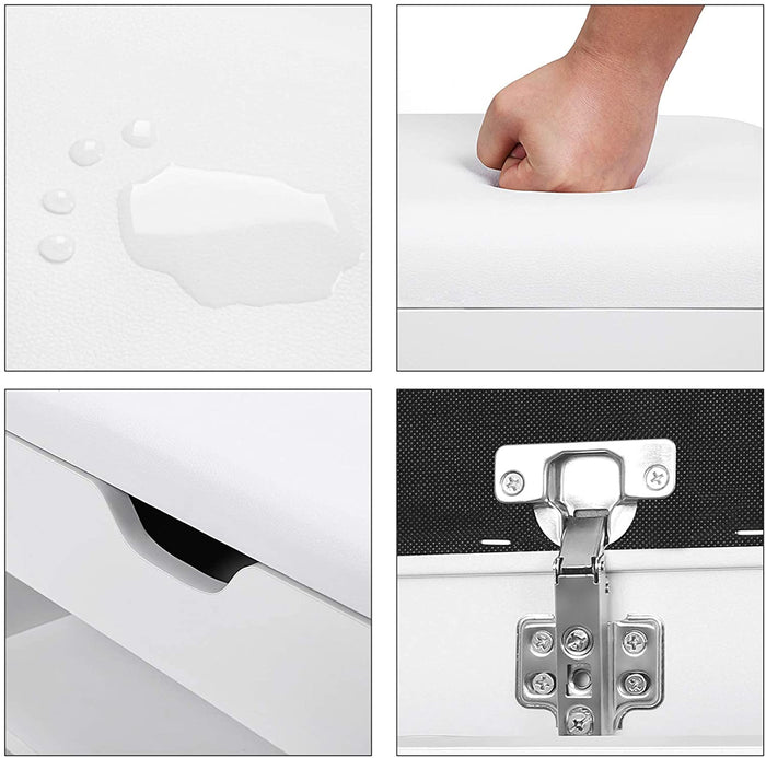 Scarpiera VALORA con seduta per corridoio, bianca - LHS30W