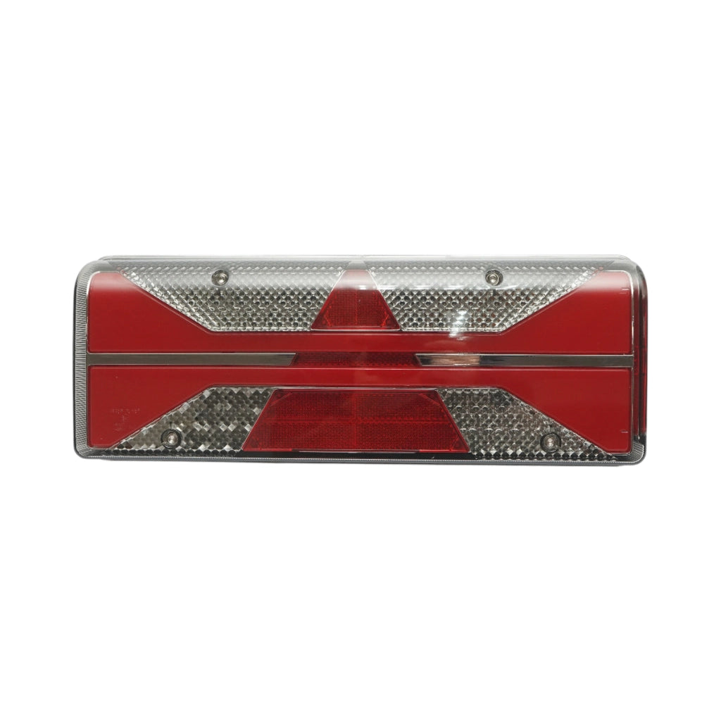 Luce freno posteriore destra LED camion 24V, 7 pin ASS2.1 con illuminazione targa 400x153x88mm