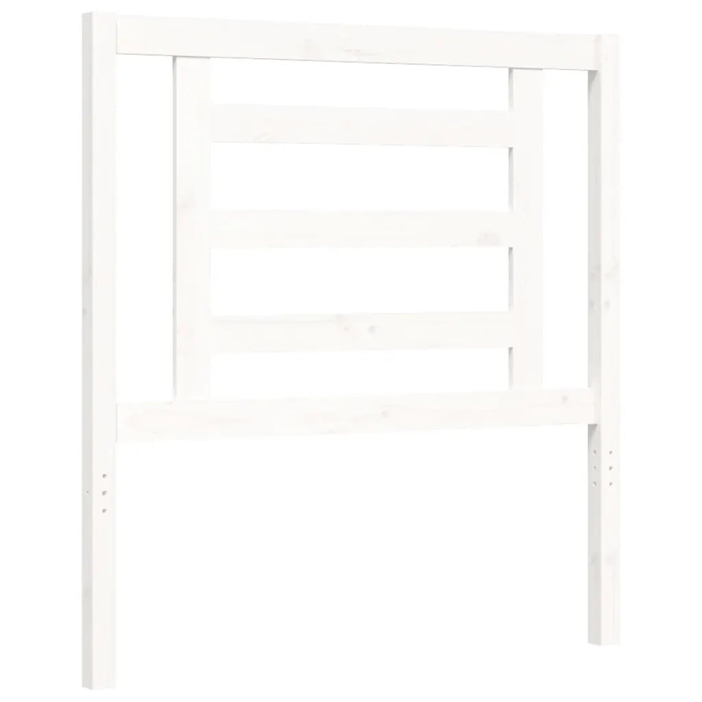 Giroletto con Testiera-Struttura Letto con testiera Bianco Single in Legno Massello 890725
