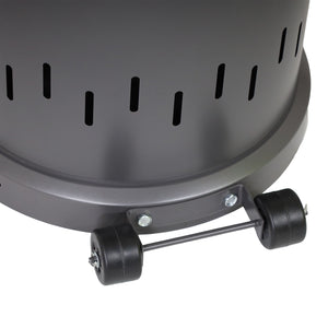 Stufa a Gas da Esterno Riscaldatore Gpl Portatile con Ruote FIRE GLASS Cilindro con Vetro per Terrazzo Patio Giardino Lo