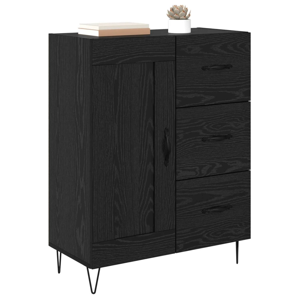 Credenza Rovere Nero 69,5 x 34 x 90 cm Legno ingegnerizzato