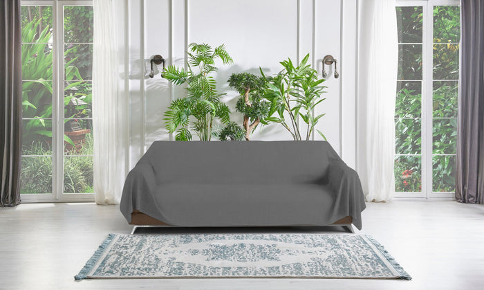 Telo Arredo Coprittutto Copridivano in Cotone Fumo 270x300 cm