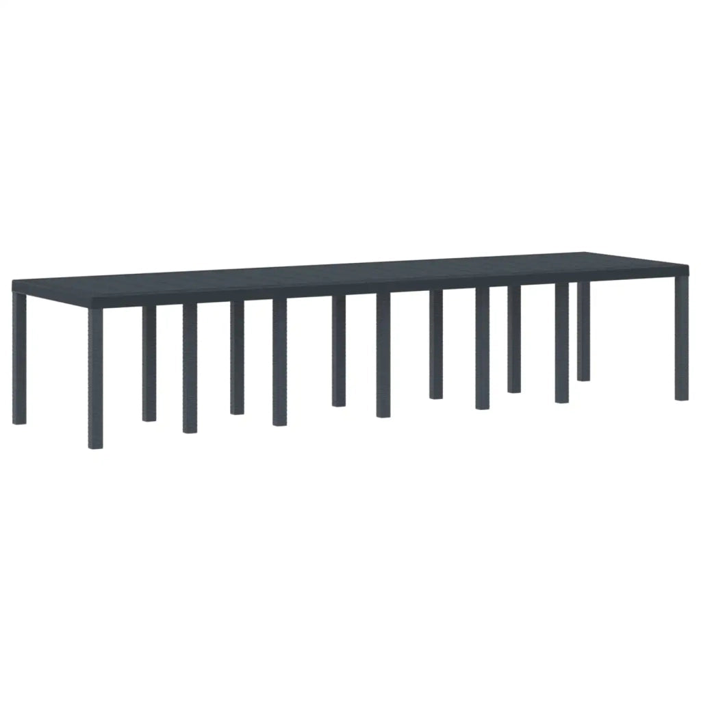 Tavolo da Giardino Antracite 350 x 100 x 74 cm polyrattan