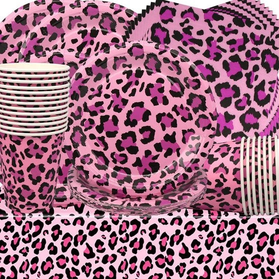 Decorazione di Festa con Stampella Io - Tavola con Piatti - Piatti - Tovaglie - Serviette per 20 Persone - Tavola con Misura 137x274 cm