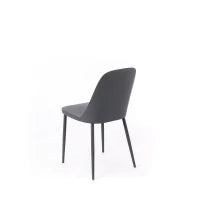 E-STYLO Sedia in polipropilene grigio scuro e gambe in metallo grigio scuro, 46cm X 55cm H. 80cm.