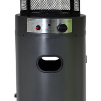 Stufa a Gas da Esterno Riscaldatore Gpl Portatile con Ruote FIRE GLASS Cilindro con Vetro per Terrazzo Patio Giardino Lo