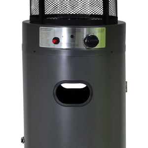 Stufa a Gas da Esterno Riscaldatore Gpl Portatile con Ruote FIRE GLASS Cilindro con Vetro per Terrazzo Patio Giardino Lo