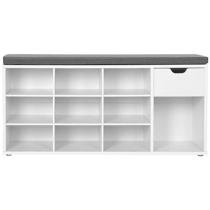 Valora SCARPIERA CON SEDUTA Mobiletto per ingresso in truciolato bianco