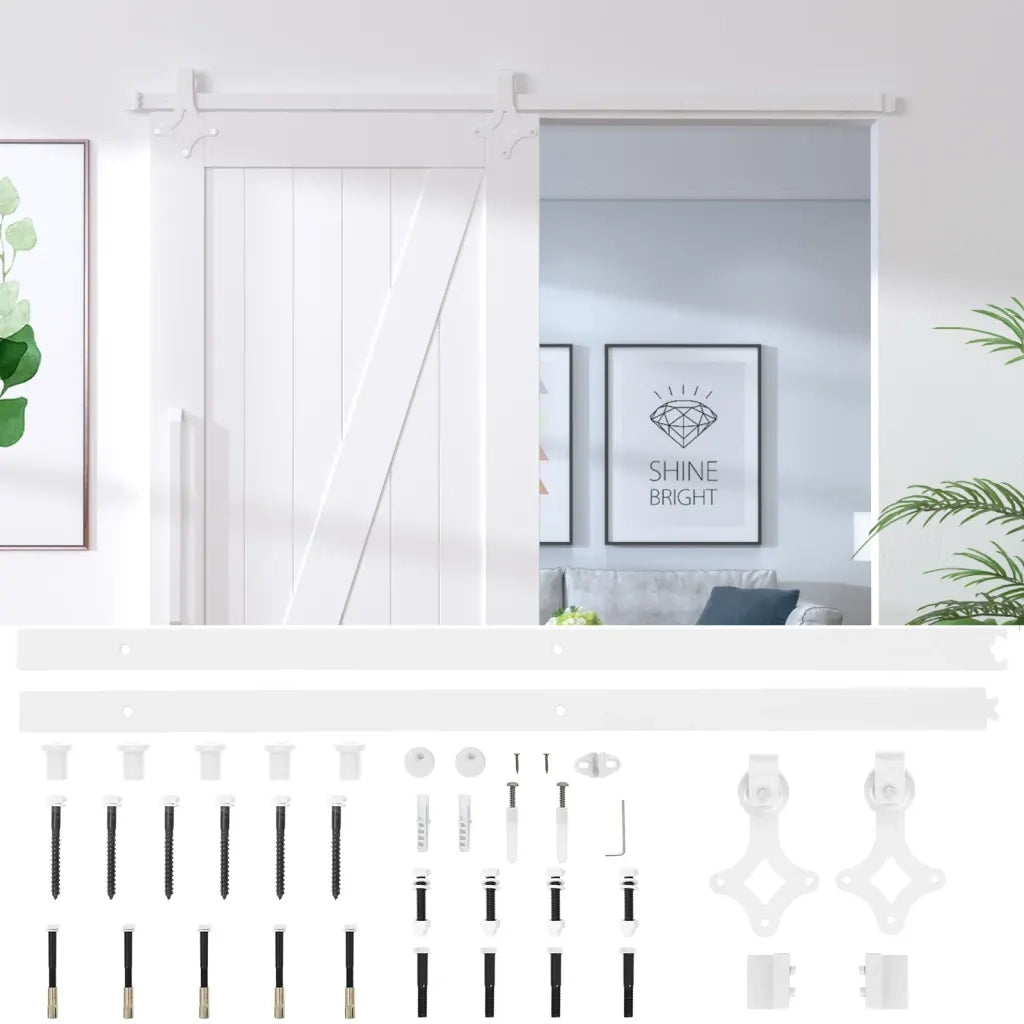 Kit Accessori per Porta Scorrevole 200 cm in Acciaio Bianco CFW7851116