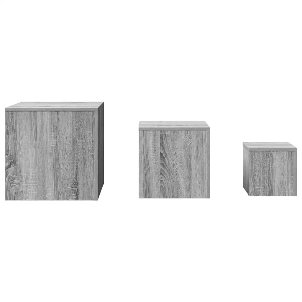 Credenze 3 pz Grigio Sonoma in Legno Multistrato