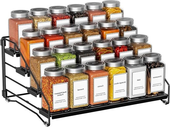 Kruidenrek trasparente a 4 livelli, stivale e appoggiabile - nero, 1 pezzo