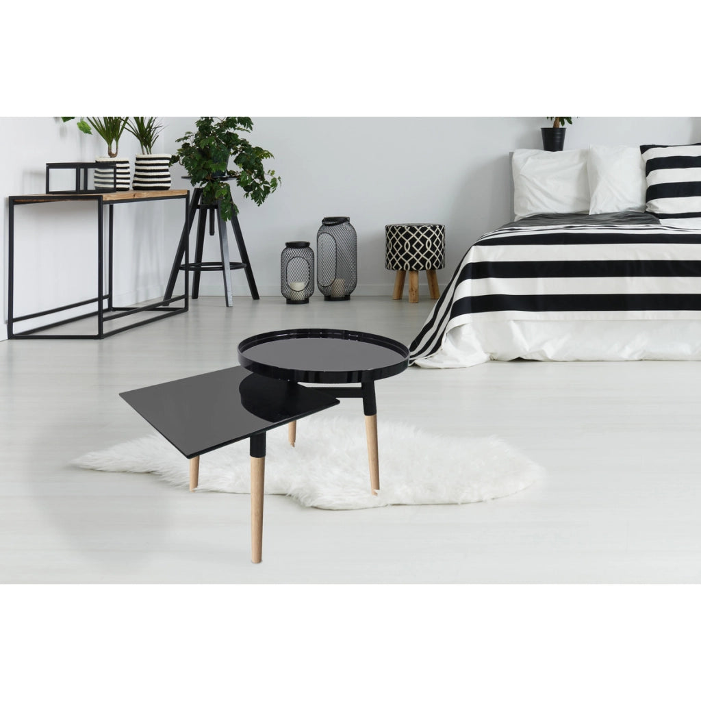 Tavolino Butler 200 in bambu' e MDF nero lucido