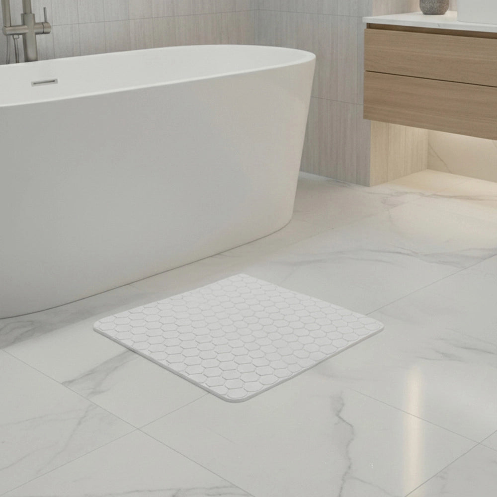 Tappeto bagno antiscivolo bianco 54x54 cm Maia