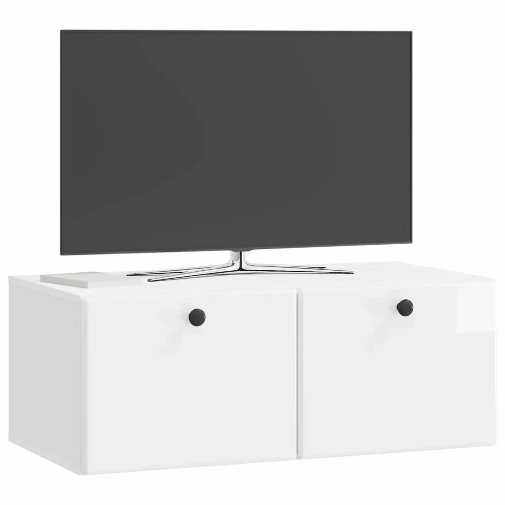 Mobile Porta TV da Muro 78,5 x 41 x 30 cm Bianco Lucido 899199