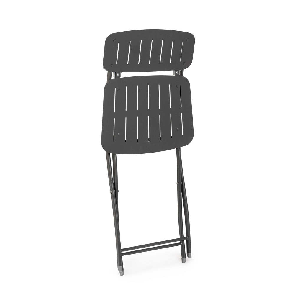 Sedia da Esterno in Acciaio Pieghevole Antracite Yvonne Bizzotto