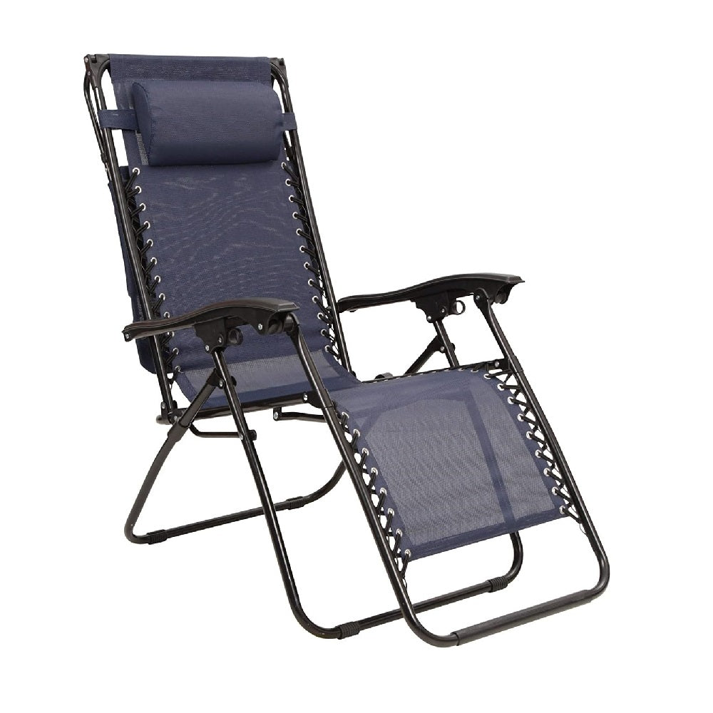 Sedia Sdraio con Parasole Gravità Zero Reclinabile Pieghevole Poggiatesta Blu