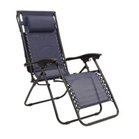 Sedia Sdraio con Parasole Gravità Zero Reclinabile Pieghevole Poggiatesta Blu