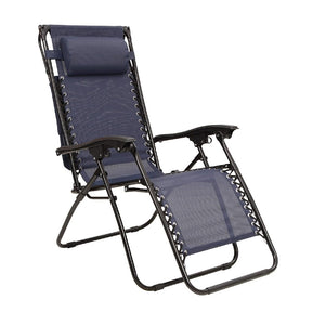 Sedia Sdraio con Parasole Gravità Zero Reclinabile Pieghevole Poggiatesta Blu