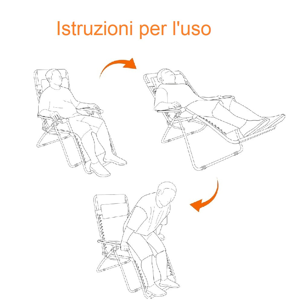 Sedia Sdraio con Parasole Gravità Zero Reclinabile Pieghevole Poggiatesta Blu
